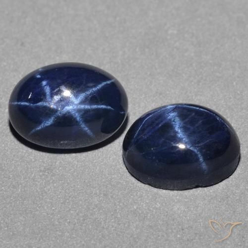 Gemme di Zaffiro stellato Blu scuro naturale da 3.21 ct, Ovale, Opaco