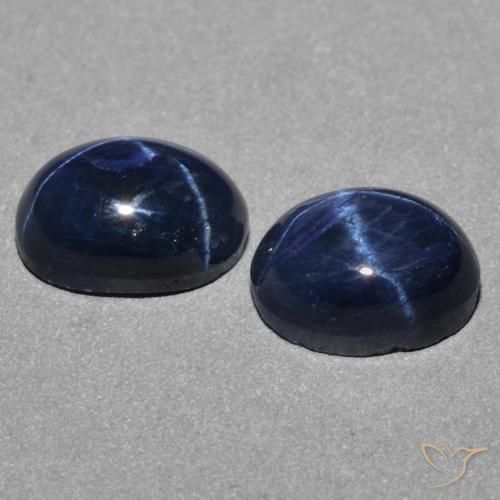 Gemme di Zaffiro stellato Blu scuro naturale da 3.21 ct, Ovale, Opaco