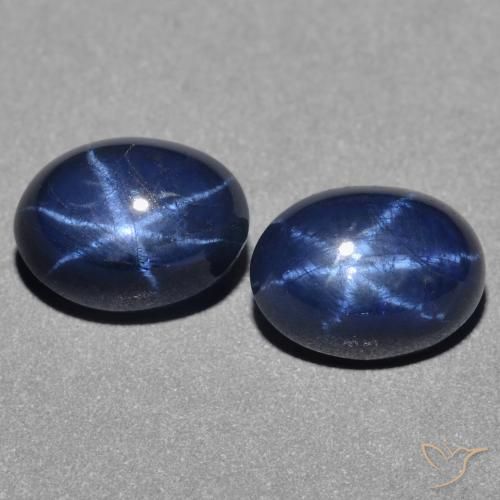 Zaffiro stellato naturale blu da 3,14 ct, taglio ovale, opaco