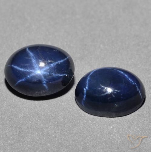 Zaffiro stellato naturale blu da 3,14 ct, taglio ovale, opaco