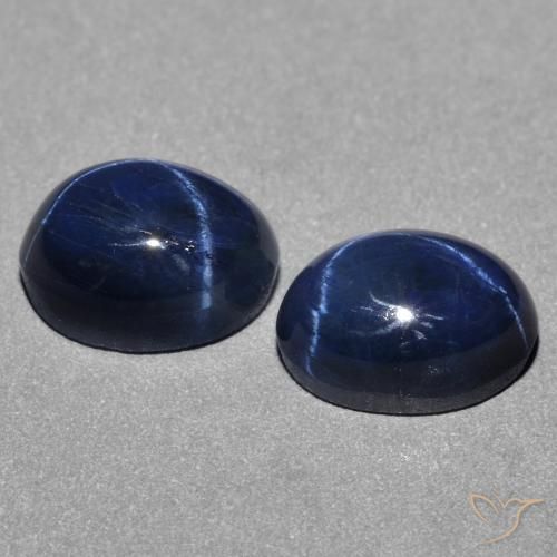 Zaffiro stellato naturale blu da 3,14 ct, taglio ovale, opaco