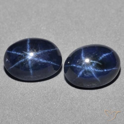 3.21ctw Naturale Blu scuro Zaffiro stellato, Ovale, Opaco