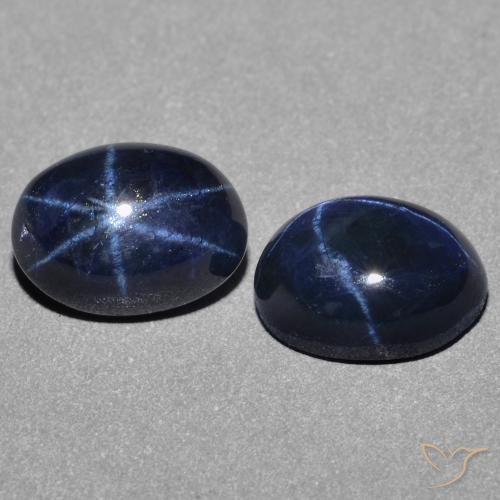 Gemme di Zaffiro stellato Blu scuro naturale da 3.21 ct, Ovale, Opaco