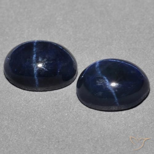 Gemme di Zaffiro stellato Blu scuro naturale da 3.21 ct, Ovale, Opaco