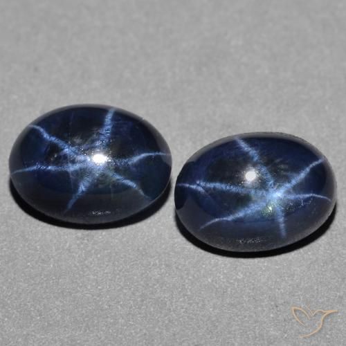 3.27ctw Naturale Blu scuro Zaffiro stellato, Ovale, Opaco