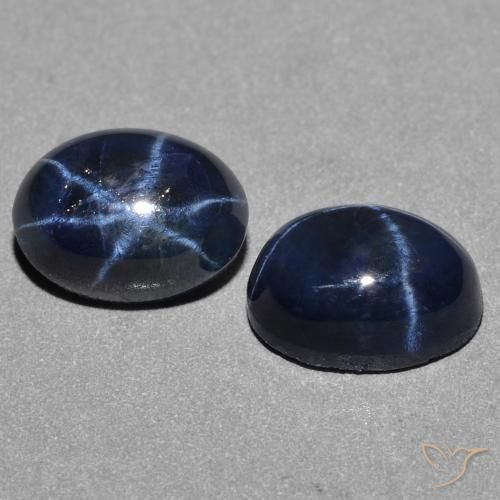 Gemme di Zaffiro stellato Blu scuro naturale da 3.27 ct, Ovale, Opaco