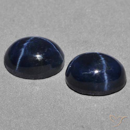 Gemme di Zaffiro stellato Blu scuro naturale da 3.27 ct, Ovale, Opaco