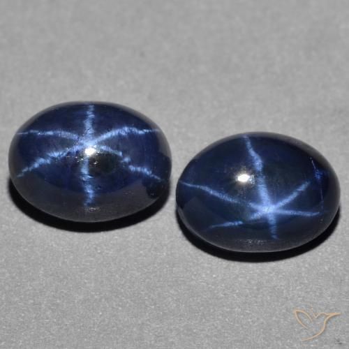 3.82ctw Naturale Blu scuro Zaffiro stellato, Ovale, Opaco