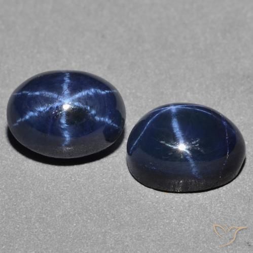 Gemme di Zaffiro stellato Blu scuro naturale da 3.82 ct, Ovale, Opaco