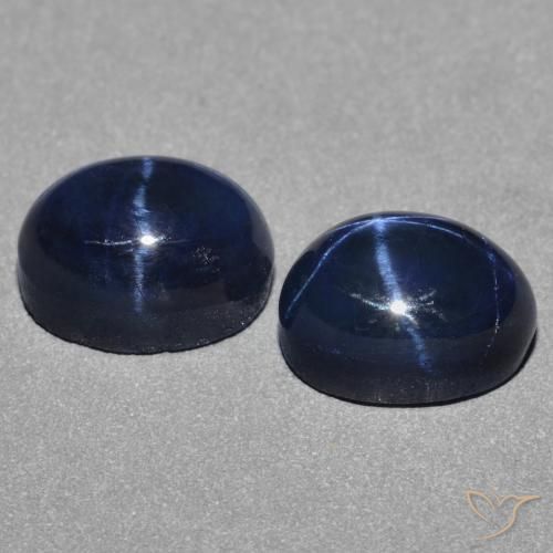 Gemme di Zaffiro stellato Blu scuro naturale da 3.82 ct, Ovale, Opaco