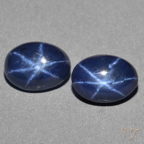 3.03ctw Naturale Blu scuro Zaffiro stellato, Ovale, Opaco