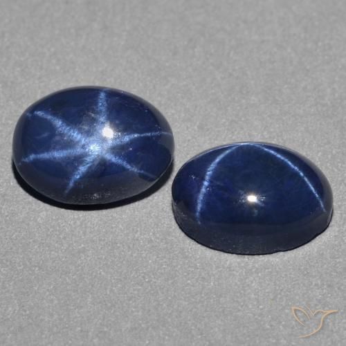 Gemme di Zaffiro stellato Blu scuro naturale da 3.03 ct, Ovale, Opaco