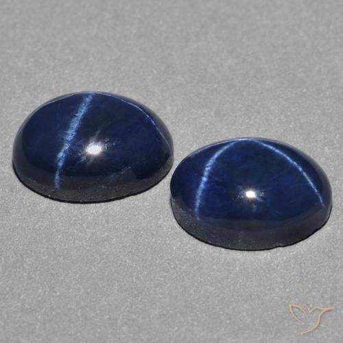 Gemme di Zaffiro stellato Blu scuro naturale da 3.03 ct, Ovale, Opaco