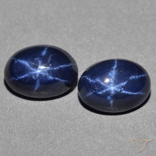 3.28ctw Naturale Blu scuro Zaffiro stellato, Ovale, Opaco