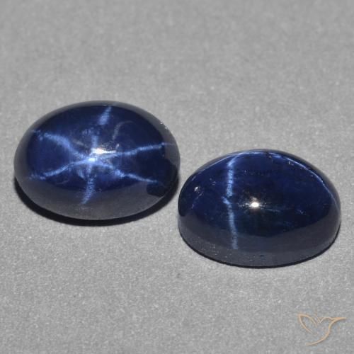 Gemme di Zaffiro stellato Blu scuro naturale da 3.28 ct, Ovale, Opaco