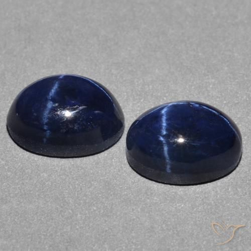 Gemme di Zaffiro stellato Blu scuro naturale da 3.28 ct, Ovale, Opaco