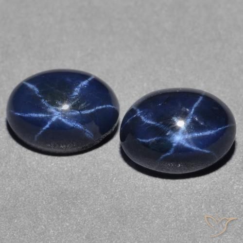 3.46ctw Naturale Blu scuro Zaffiro stellato, Ovale, Opaco