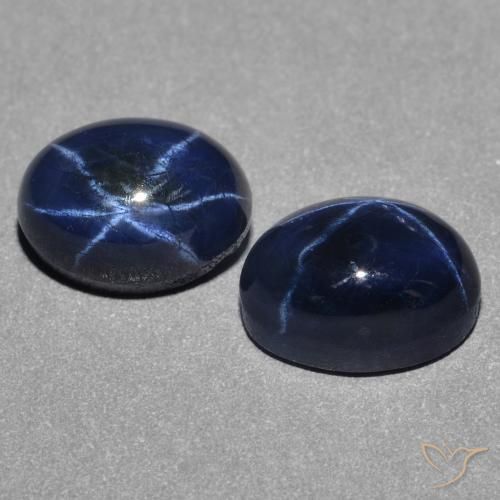 Gemme di Zaffiro stellato Blu scuro naturale da 3.46 ct, Ovale, Opaco