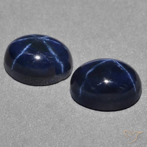 Gemme di Zaffiro stellato Blu scuro naturale da 3.46 ct, Ovale, Opaco