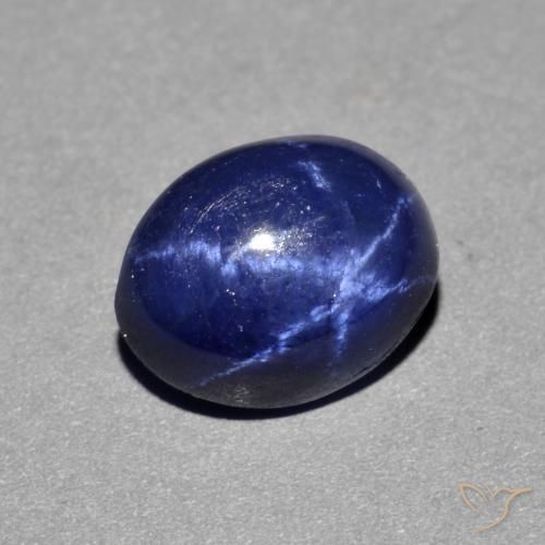 Zaffiro stellato Blu navy naturale da 4.13 ct, Ovale, Opaco