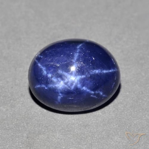 Zaffiro stellato Blu navy naturale da 4.29 ct, Ovale, Opaco
