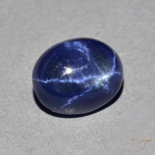 Zaffiro stellato Blu navy naturale da 4.02 ct, Ovale, Opaco