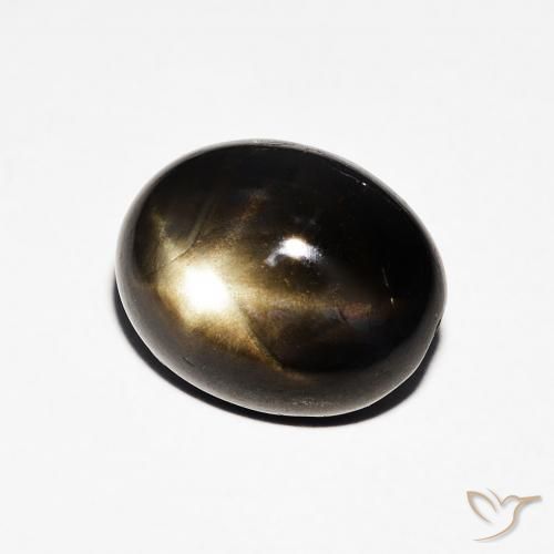 Zaffiro stellato Nero naturale da 4.08 ct, Ovale, Opaco