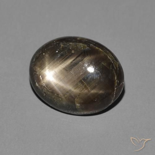 Zaffiro stellato Nero naturale da 3.05 ct, Ovale, Opaco