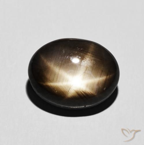 Zaffiro stellato Nero naturale da 6.54 ct, Taglio ovale, Opaco