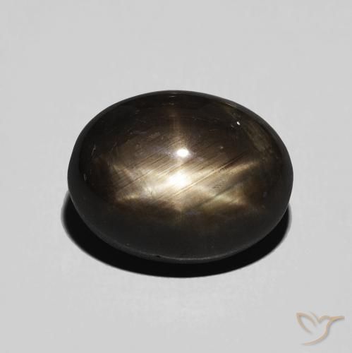 6.52ct Naturale Nero Zaffiro stellato, Ovale, Opaco