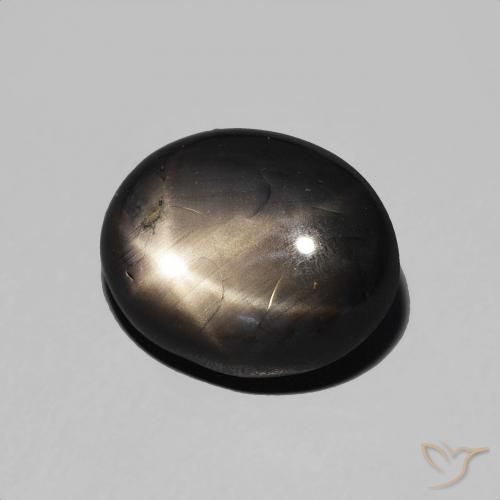 Zaffiro stellato Nero naturale da 5.50 ct, Ovale, Opaco