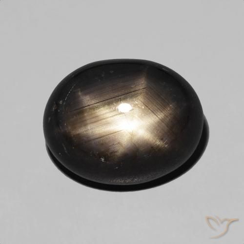 7.18ct Naturale Nero Zaffiro stellato, Ovale, Opaco