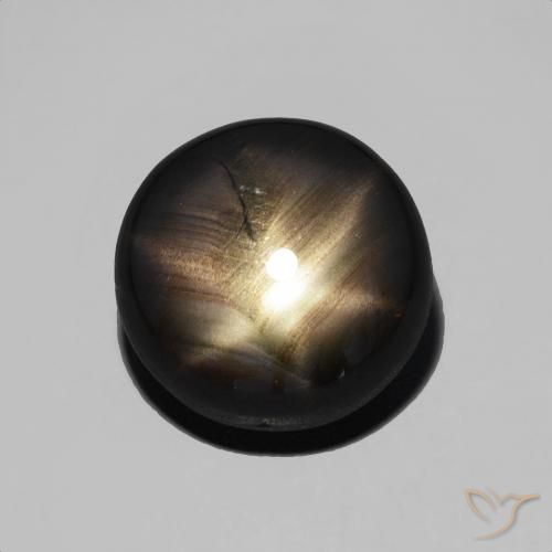 6.21ct Naturale Nero Zaffiro stellato, Rotondo, Opaco
