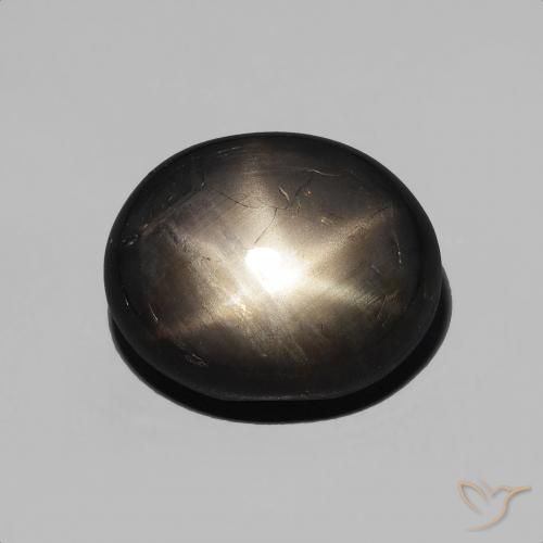 Zaffiro stellato Nero naturale da 4.92 ct, Ovale, Opaco