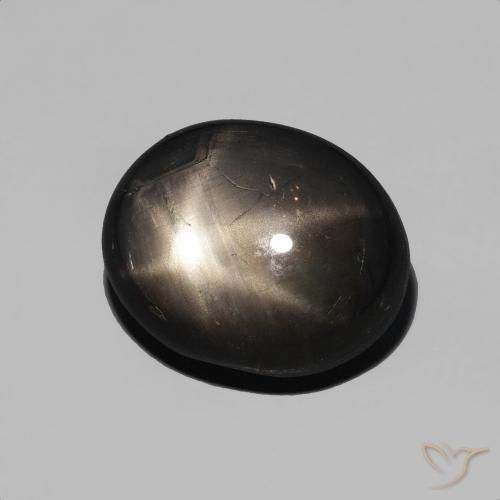 Zaffiro stellato Nero naturale da 4.92 ct, Ovale, Opaco