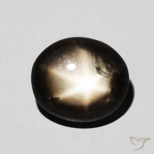 7.12ct Naturale Nero Zaffiro stellato, Ovale, Opaco