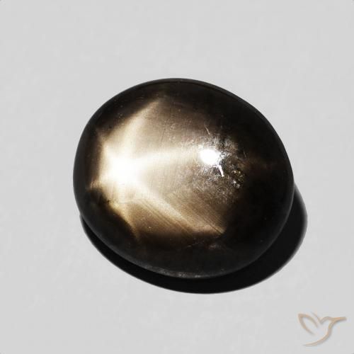 Zaffiro stellato Nero naturale da 7.12 ct, Ovale, Opaco