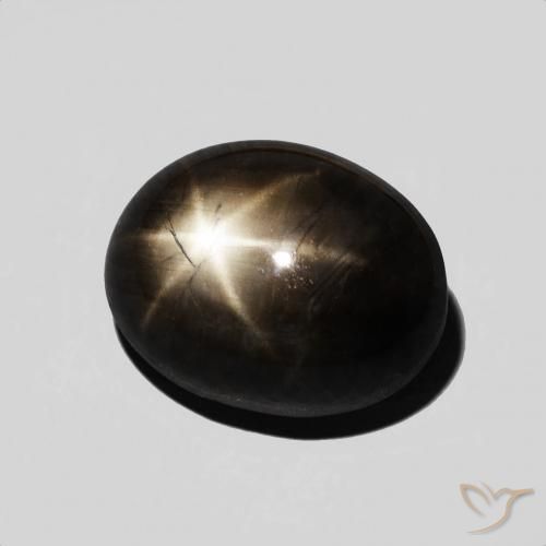 Zaffiro stellato Nero naturale da 6.48 ct, Taglio ovale, Opaco