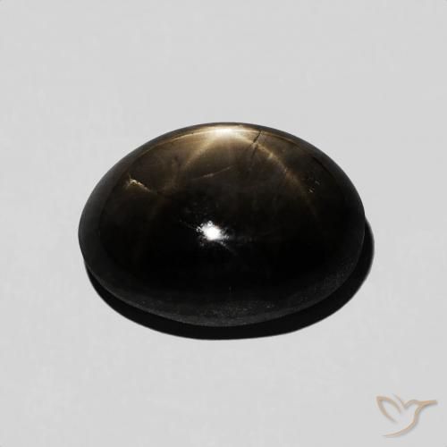 Zaffiro stellato Nero naturale da 6.48 ct, Taglio ovale, Opaco