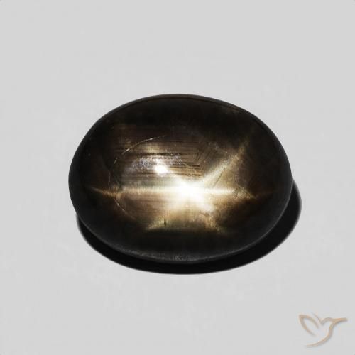 5.59ct Naturale Nero Zaffiro stellato, Ovale, Opaco
