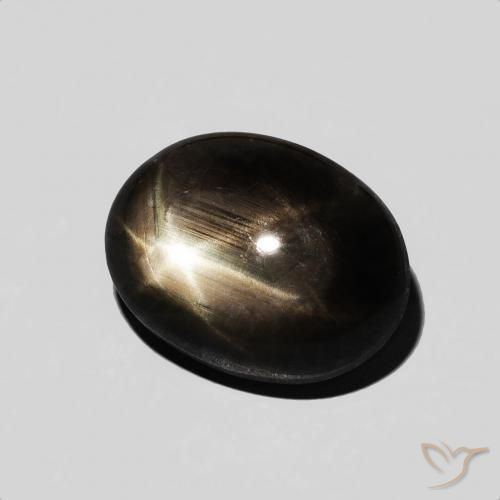 Zaffiro stellato Nero naturale da 5.59 ct, Ovale, Opaco