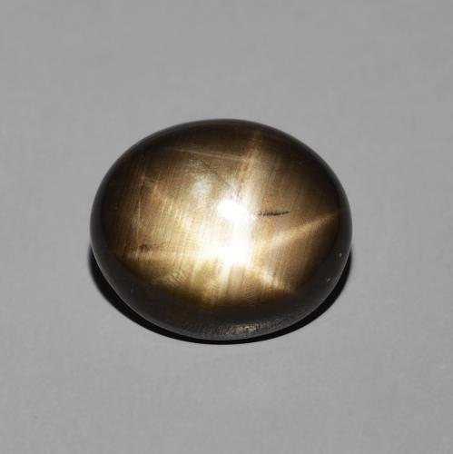 Zaffiro stellato Nero naturale da 5.12 ct, Ovale, Opaco