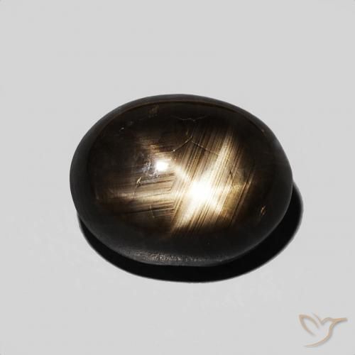 6.67ct Naturale Nero Zaffiro stellato, Ovale, Opaco