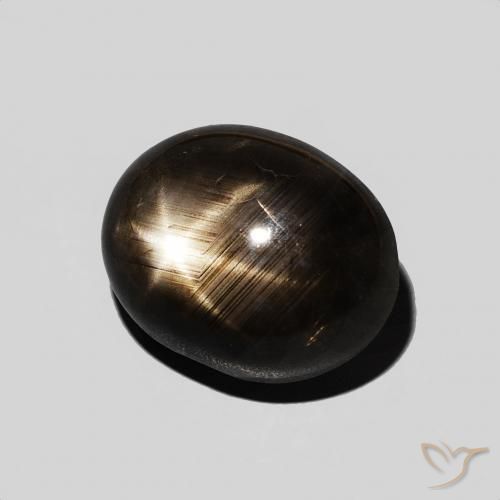 Zaffiro stellato Nero naturale da 6.67 ct, Ovale, Opaco