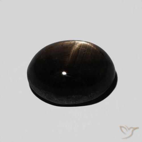 Zaffiro stellato Nero naturale da 6.67 ct, Ovale, Opaco
