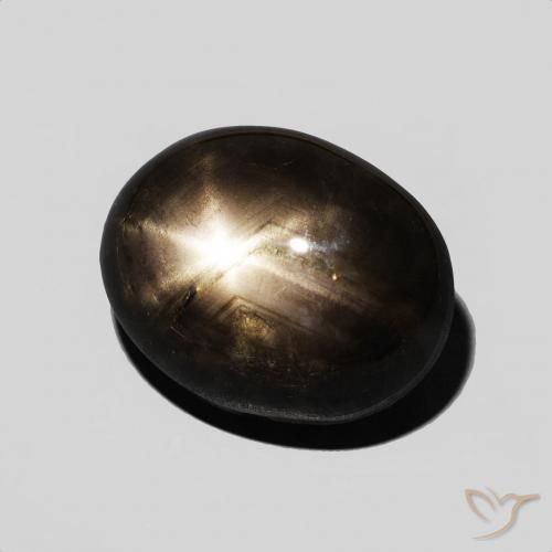 Zaffiro stellato Nero naturale da 7.59 ct, Ovale, Opaco