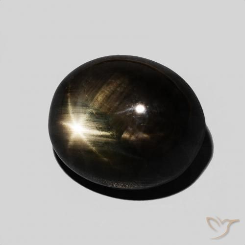 Zaffiro stellato Nero naturale da 8.75 ct, Ovale, Opaco