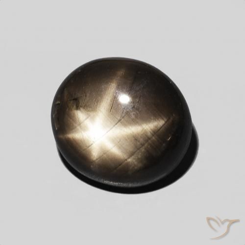 Zaffiro stellato Nero naturale da 5.39 ct, Ovale, Opaco