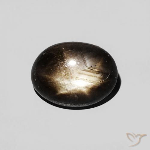1.29ct Naturale Nero Zaffiro stellato, Ovale, Opaco