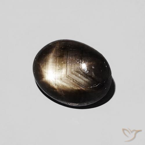 Zaffiro stellato Nero naturale da 1.29 ct, Ovale, Opaco